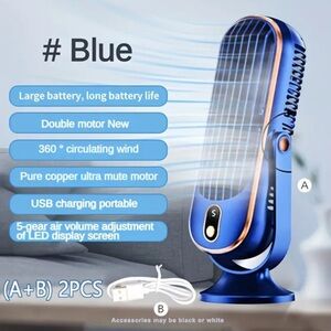Desktop/Portable 5 Speed 2 blade Fan with USB charging NEW IN BOX🦋🦋